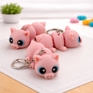 Articulated Pig Keychain or Magnet