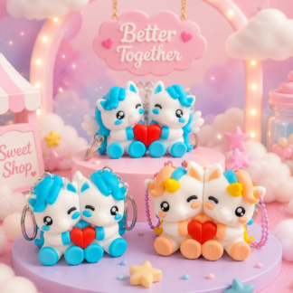 Better Together Magnetic Horse & Unicorn Keyrings