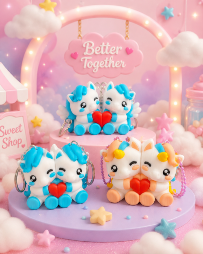 Better Together Magnetic Horse & Unicorn Keyrings