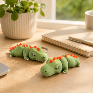 Cute Flexi Dino Keychain or Magnet