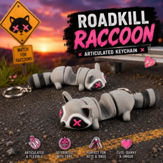 Roadkill Raccoon Articulated Keychain