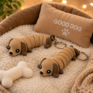 Sausage Dog Flexi Keyring