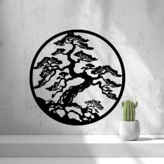 2D Bonsai Mountain Wall Art